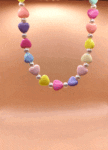 necklace with murano hearts and pearls