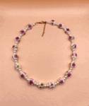necklace with floral beads and pearls