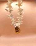 necklace with chips and big shell charm
