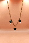 necklace with hearts on a stainless steel chain