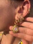 earrings with moonstone pendant