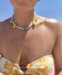 Necklace  Featuring Murano Glass Lemon Pendants