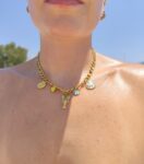 necklace with golden charms
