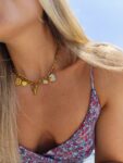 necklace with golden charms