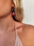 earrings with murano heart element