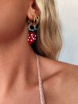 earrings with murano heart element